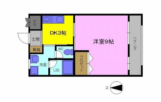 テルセーロ王子(1DK/6階)の間取り写真