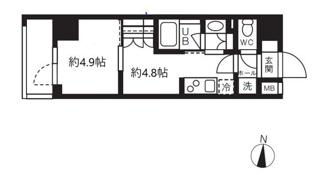 グランパセオ清澄白河II(1DK/7階)の間取り写真