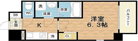 エスリード福島グレイス(1K/7階)の間取り写真