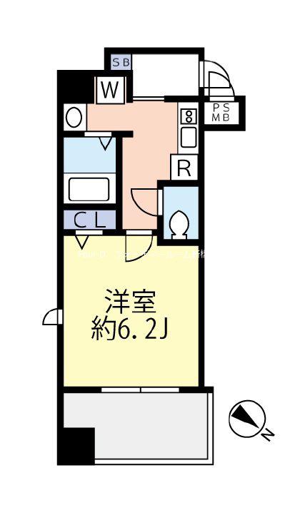 グランヴァン銀座東(1K/8階)の間取り写真