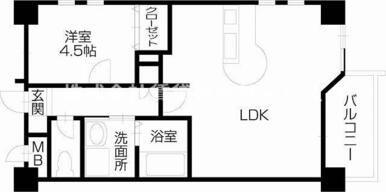 シティフィールドI(1LDK/3階)の間取り写真