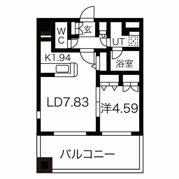 レガーロ美術館通(1LDK/7階)の間取り写真