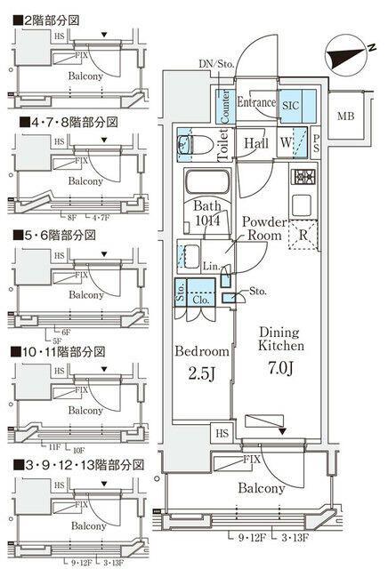 リビオメゾン御茶ノ水イースト(1DK/13階)の間取り写真