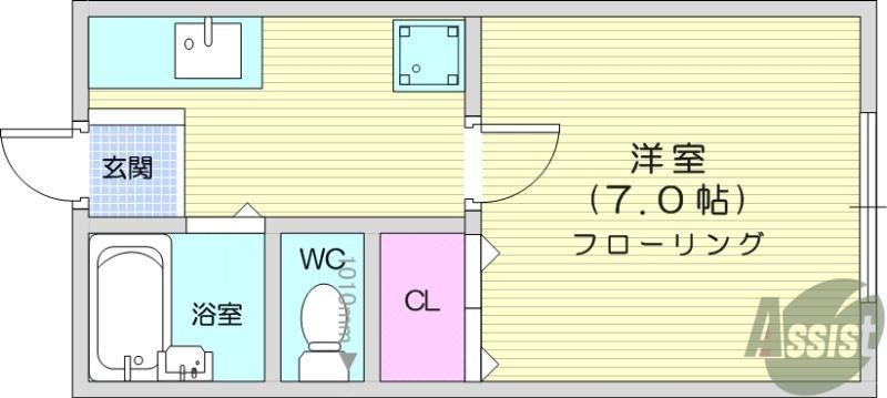 セジュール山田(1K/2階)の間取り写真