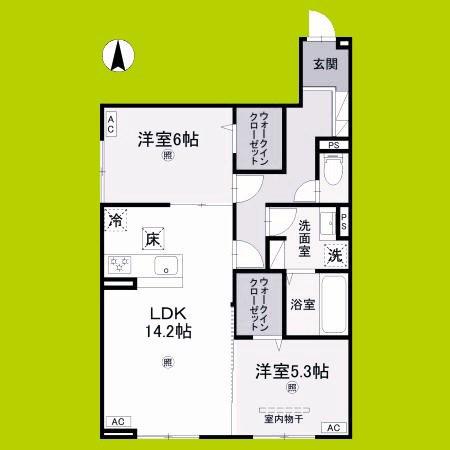 RETORIA阪南町(2LDK/1階)の間取り写真
