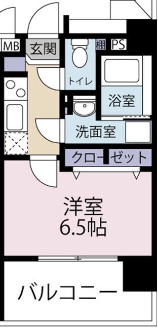 アースフレンドリー大濠(1K/6階)の間取り写真