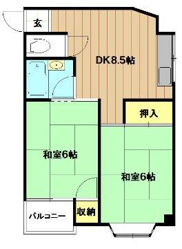 サンシャインMKM大池(2DK/5階)の間取り写真