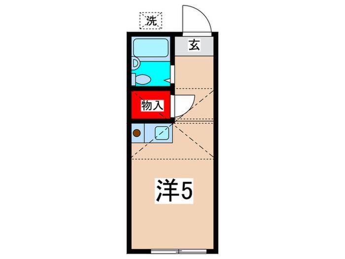 タマII(ワンルーム/1階)の間取り写真