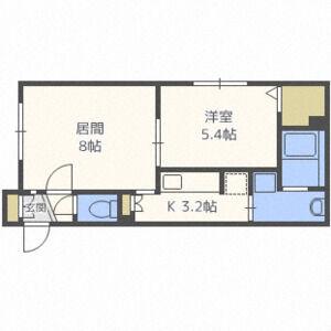 リストワール元町駅南(1LDK/2階)の間取り写真
