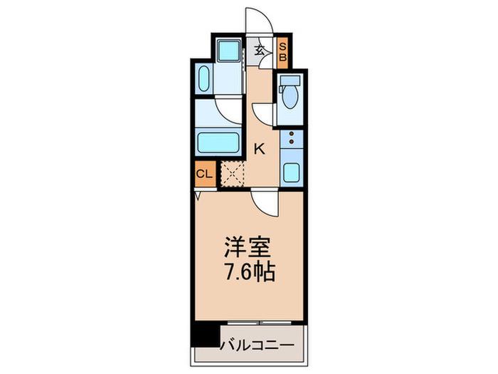 ベラジオレガシー京都西七条(1K/4階)の間取り写真