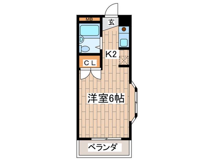 サンライズハイム(1K/3階)の間取り写真
