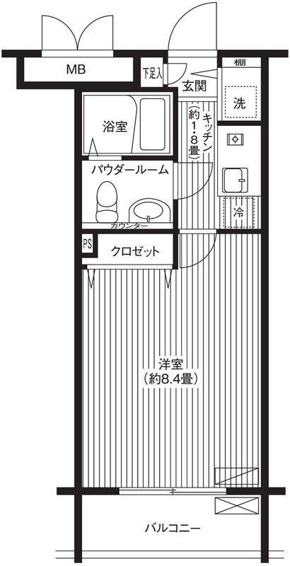 プロスパー下井草(1K/1階)の間取り写真