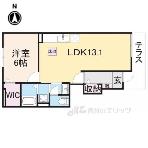 イリーデ A(1LDK/1階)の間取り写真