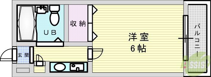 ベルシャトー(1K/3階)の間取り写真