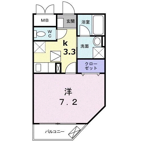 メゾンドール戸塚(1K/1階)の間取り写真