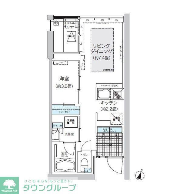 ガーデニエール砧 ウエスト(1LDK/2階)の間取り写真