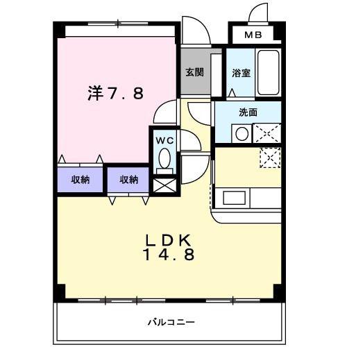 ジュネス上池田(1LDK/2階)の間取り写真
