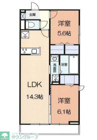 オルテンシア(2LDK/1階)の間取り写真