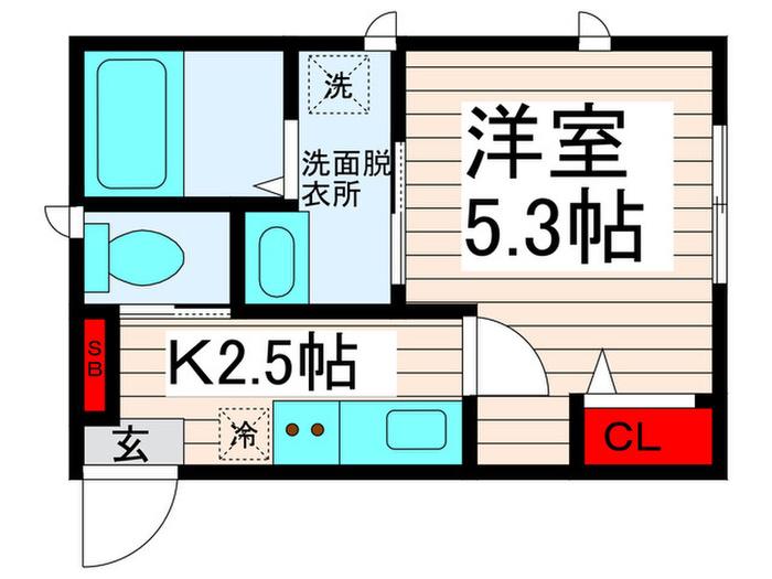 パラーシオ(1K/1階)の間取り写真
