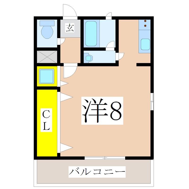 JビルB棟(ワンルーム/2階)の間取り写真