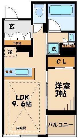 ガーデニエール砧 ウエスト(1LDK/2階)の間取り写真