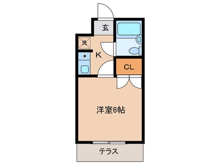 こすぎ小机ハイツ(1K/1階)の間取り写真