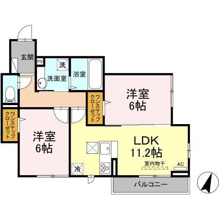 ケーティートリシア(2LDK/1階)の間取り写真