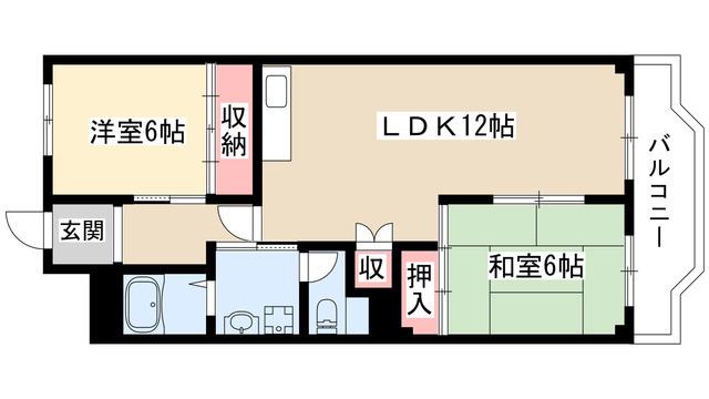 アメニティハウス(2LDK/3階)の間取り写真