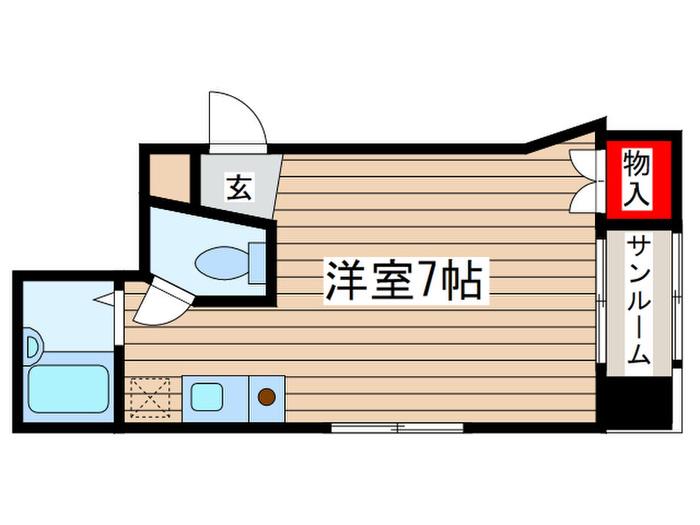 田辺ビル(ワンルーム/2階)の間取り写真