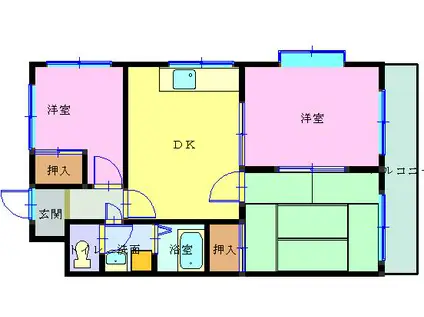 ラ・パレス南流山(3DK/1階)の間取り写真