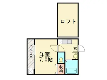 メリーポピンズ(1K/1階)の間取り写真