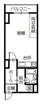 サンハイムII(ワンルーム/2階)の間取り写真