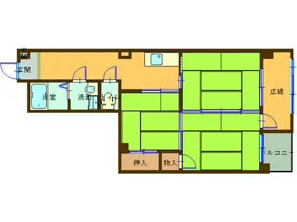 森本ビル(2DK/3階)の間取り写真