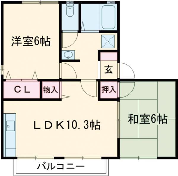 サライST(2LDK/1階)の間取り写真