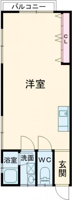 コーポ花立A棟(1DK/2階)の間取り写真