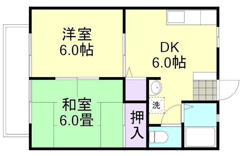 マミーコーポ(2DK/1階)の間取り写真