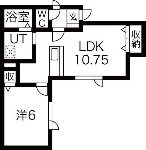サンコート樽川(1LDK/2階)の間取り写真