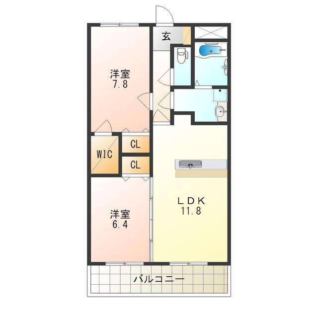 グレイスコート(2LDK/1階)の間取り写真