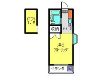 メゾンド旭(ワンルーム/1階)の間取り写真