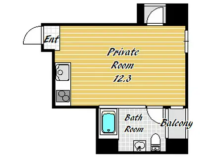 是空DOSHIN(ワンルーム/8階)の間取り写真
