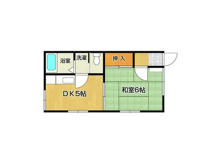 シャトー津田II(1DK/1階)の間取り写真