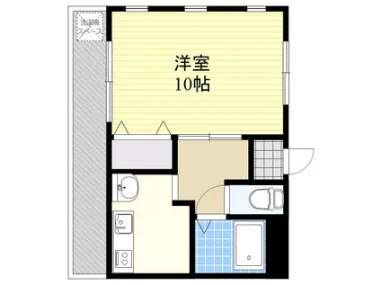 ハピネ旦の原(1K/3階)の間取り写真