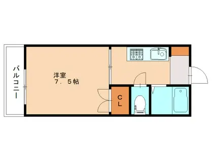 シャトレー南八千代(1K/1階)の間取り写真