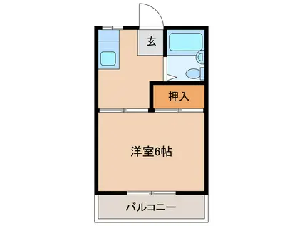 ルネサンス(1K/1階)の間取り写真