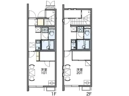 レオネクスト昭和町II(1K/1階)の間取り写真