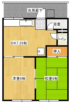 コーポ佐野(2DK/1階)の間取り写真