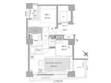 エルスタンザ文京白山(2LDK/2階)の間取り写真