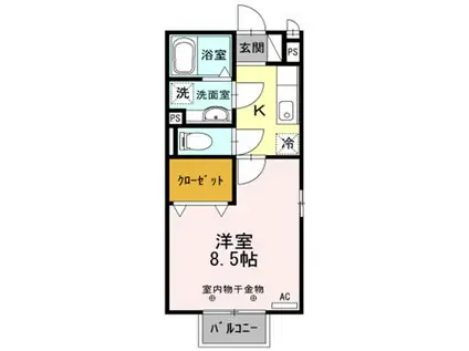 サニーコート丸領 A(1K/1階)の間取り写真