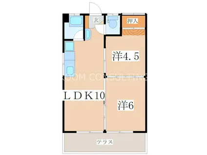 村野コーポ(2LDK/1階)の間取り写真