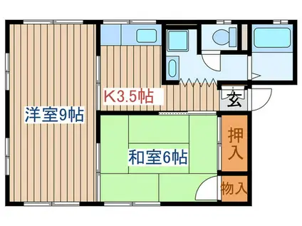 シティハイムスカイヒルズ(2K/1階)の間取り写真